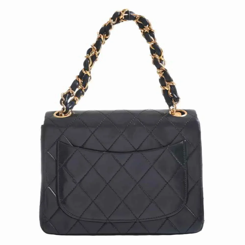 Chanel Lambskin Matelasse Chain Handbag Black